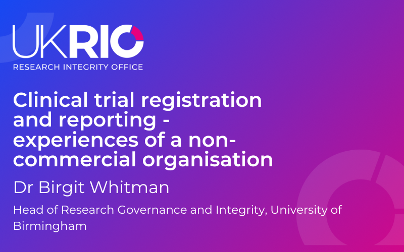 Clinical trial registration and reporting - experiences of a non-commercial organisation.
