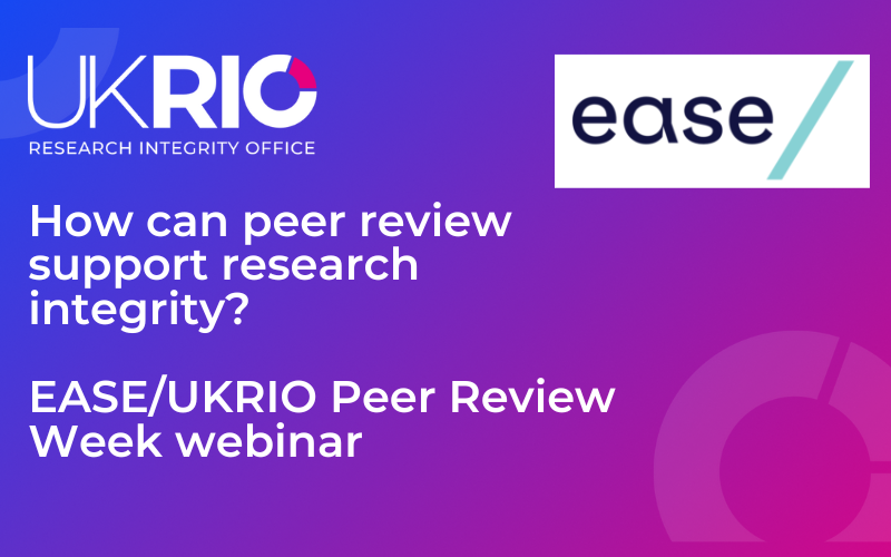 EASE/UKRIO Peer Review Week webinar.