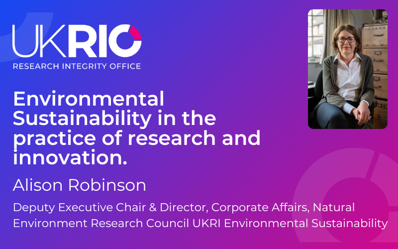 Environmental Sustainability in the practice of research and innovation.
