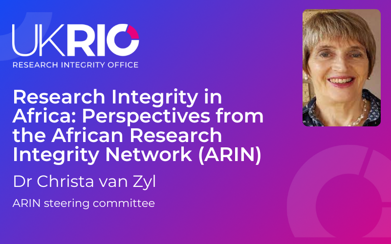Research Integrity in Africa: Perspectives from the African Research Integrity Network (ARIN).