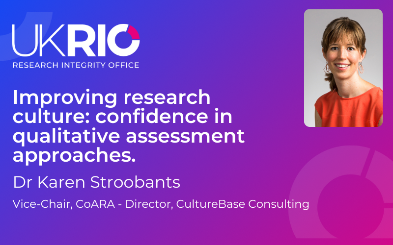 Improving research culture: confidence in qualitative assessment approaches.