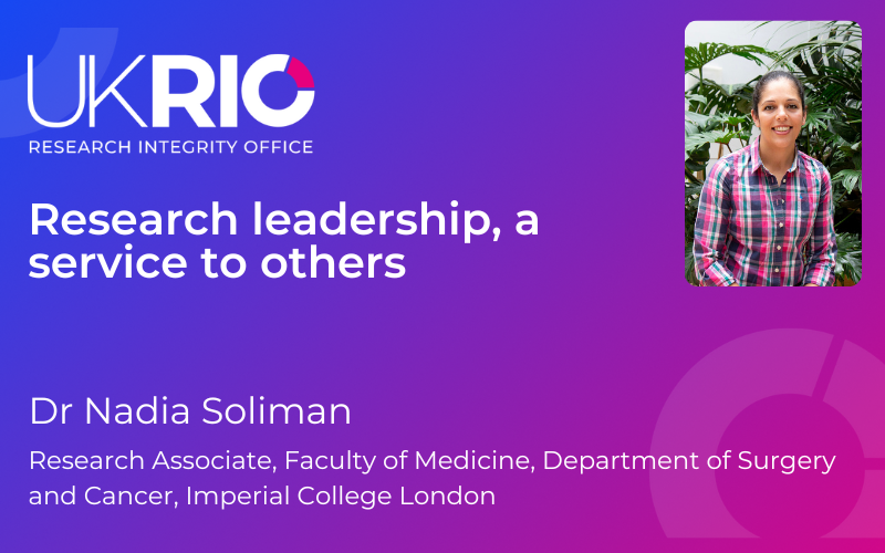 Research leadership, a service to others.