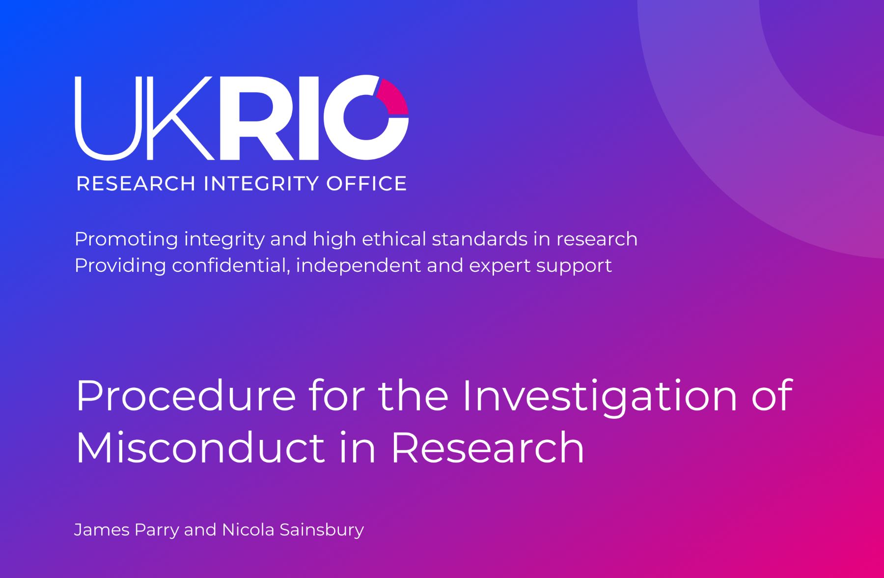 Launch of new research misconduct investigation procedure