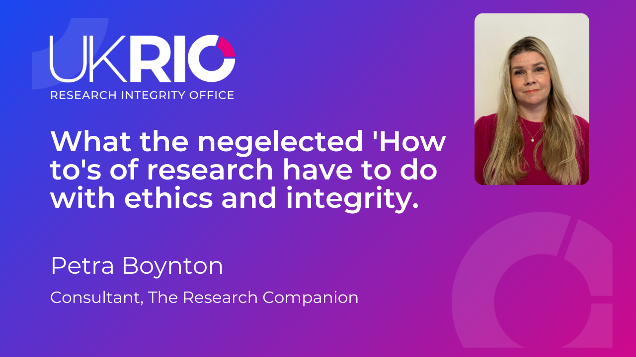 What the neglected 'how to's of research have to do with ethics and integrity.