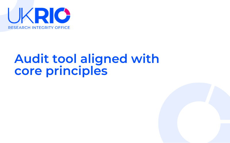 Audit tool aligned with core principles.