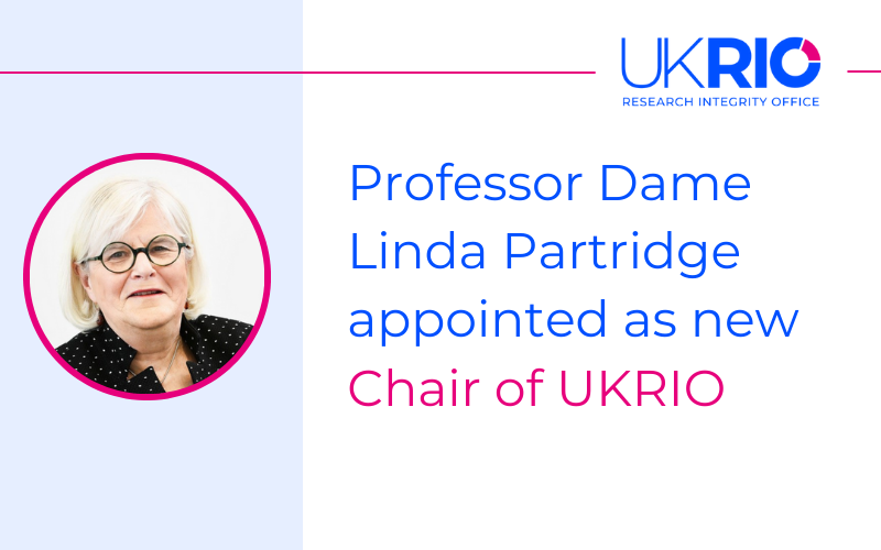 Professor Dame Linda Partridge appointed as new Chair of UKRIO