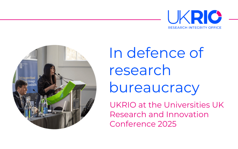 In defence of research bureaucracy – UKRIO at UUK's Research & Innovation Conference