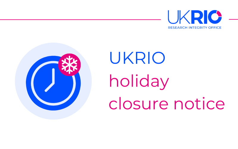 UKRIO holiday closure notice December 2025