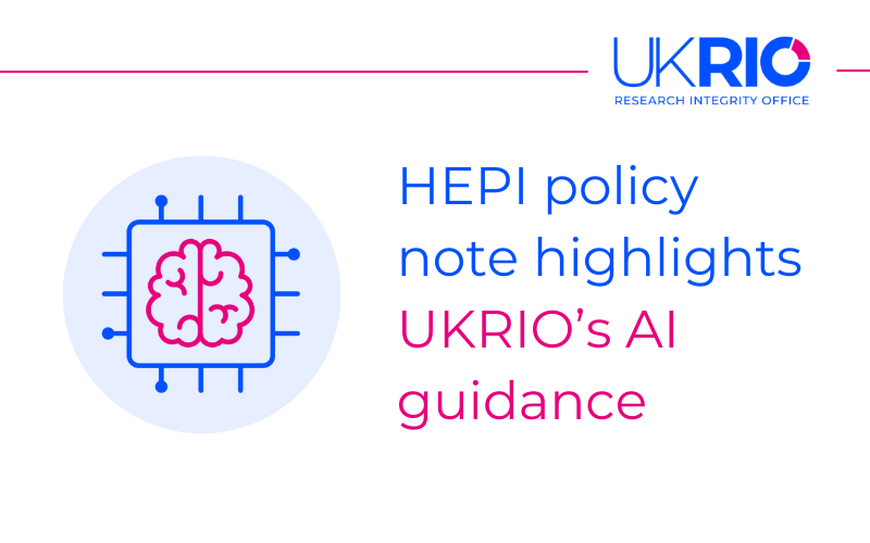 HEPI policy note highlights UKRIO's AI guidance