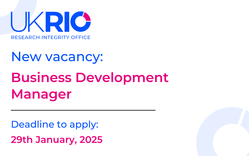 UKRIO is hiring: Business Development Manager