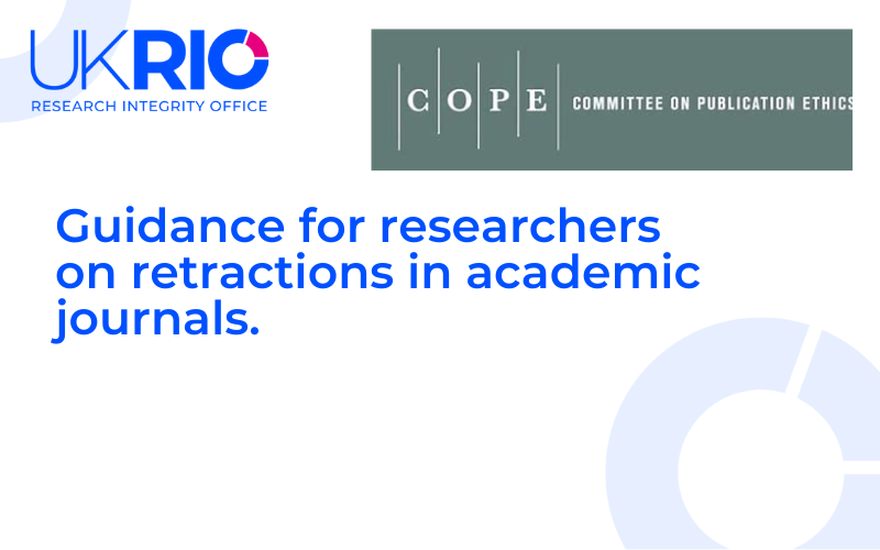 Guidance for researchers on retractions in academic journals.