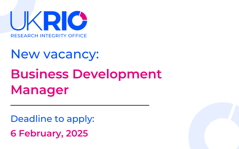 UKRIO is hiring: Business Development Manager