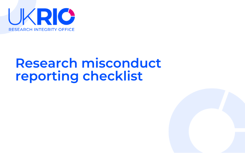 Research misconduct reporting checklist.