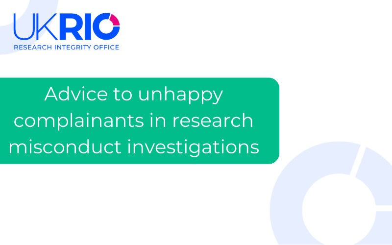 Advice to unhappy complainants in research misconduct investigations.